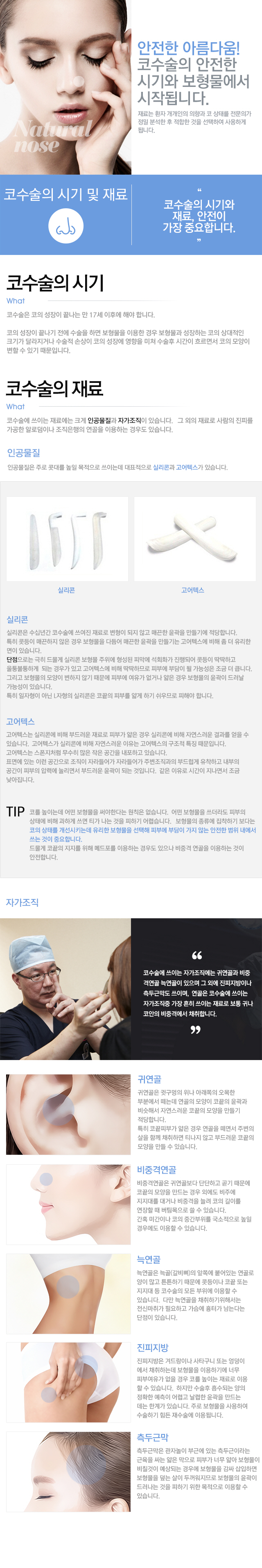 코수술의 시기 및 재료