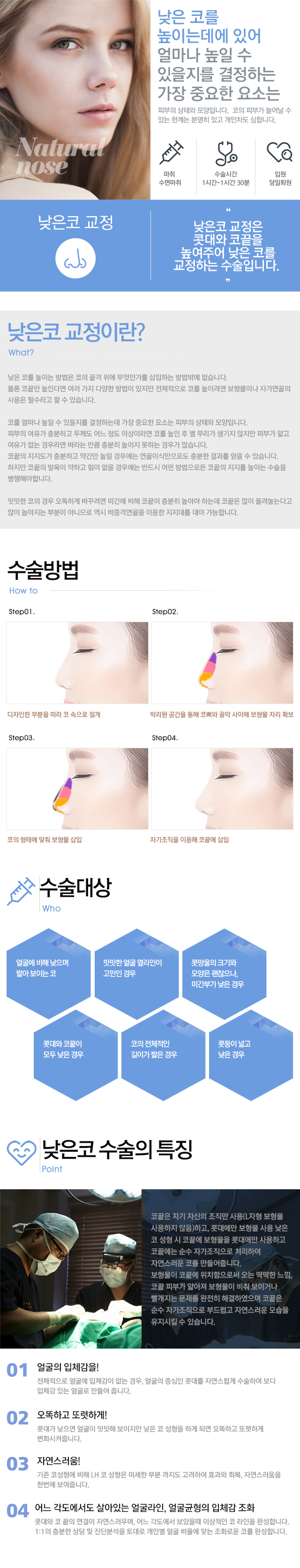 낮은코의 교정