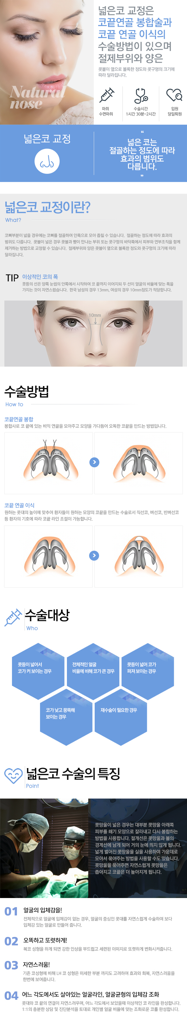 넓은 코의 교정