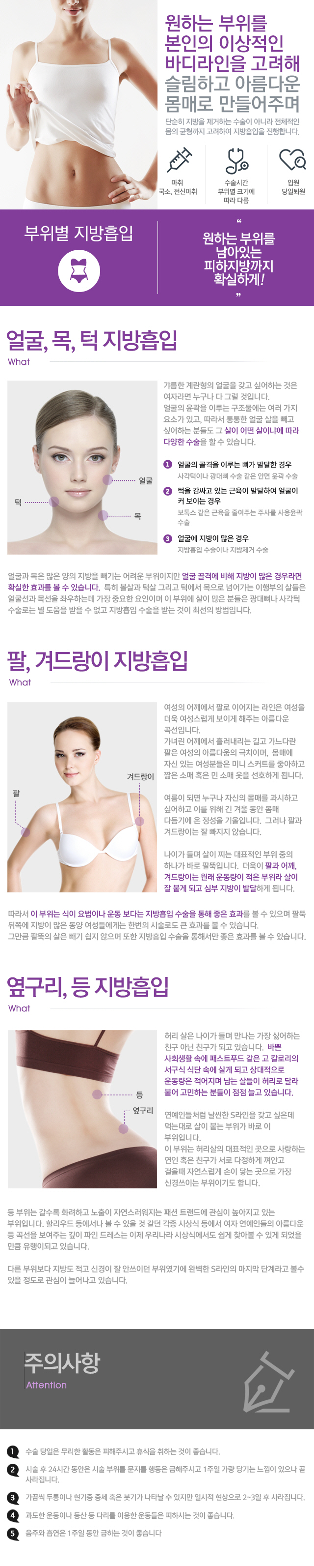 부위별 지방흡입